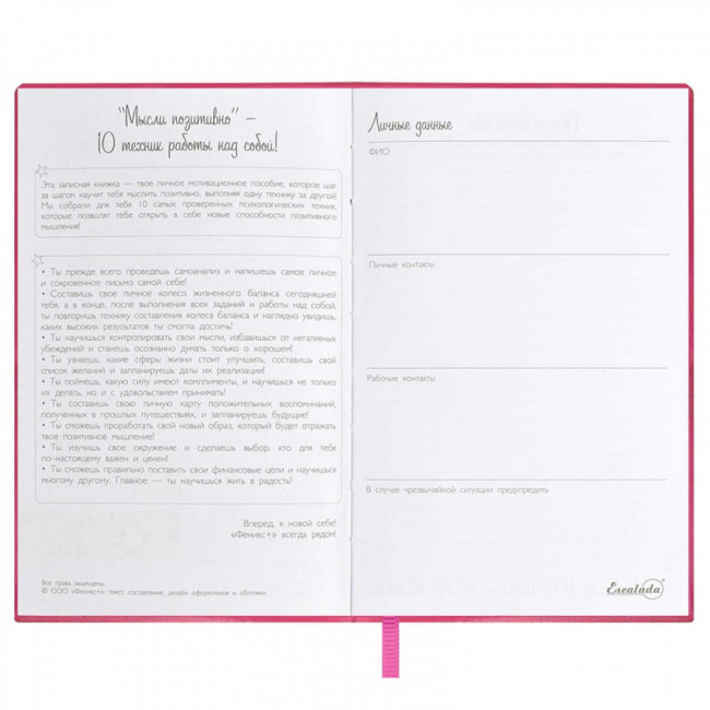 Записная книжка А6+ 96л "Виннер", розовый, Феникс/64051 Записная книжка А6+ 96л "Виннер", розовый, Феникс/64051