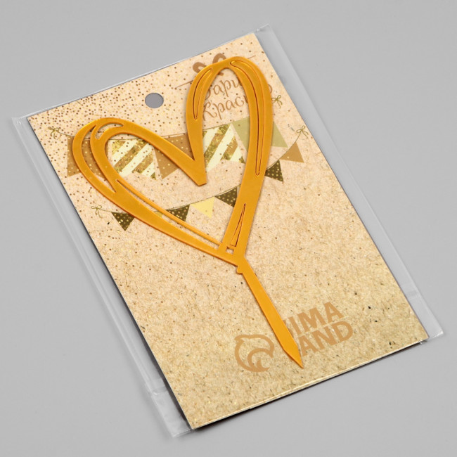 Топпер "Сердце", золото, Дарим Красиво 7003908