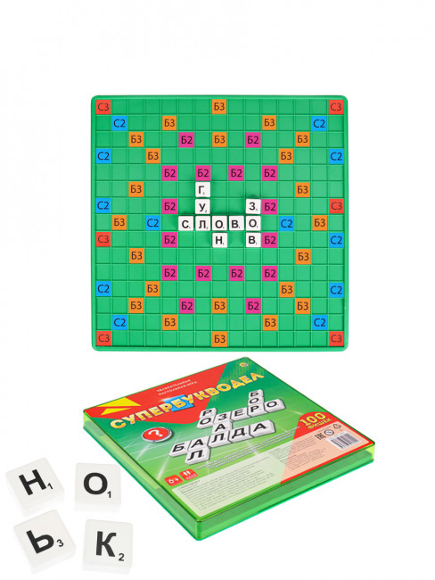 Игра интеллектуальная "Супербукводел" 100 фишек, Рыжий Кот/ИН-1802