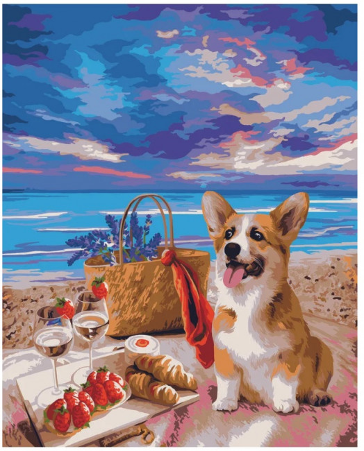 Картина по номерам "Пикник у моря" 40см*50см, GLA03, мягкая упаковка