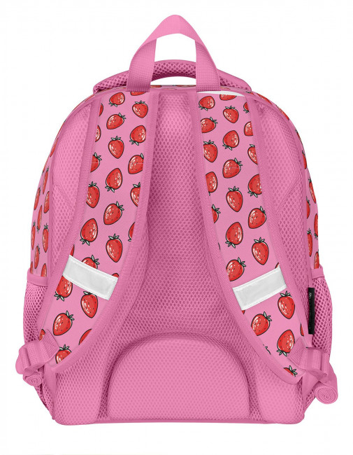Рюкзак подрост. Schoolformat ERGONOMIC LIGHT 4 STRAWBERRY CAT 19 л роз. 38х29х18 жестк. каркас 1 отд. молния д/девочек