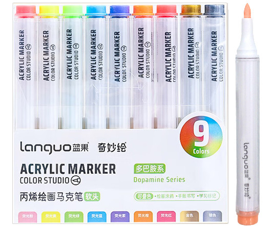 Маркер акриловый 9 цв. DD-306/LG-8 "Неоновые + золото, серебро" 1-3мм, кисть, многогранный корпус, в уп. ПВХ M510-7 (1/48/192) Маркер акриловый 9 цв. DD-306/LG-8 "Неоновые + золото, серебро" 1-3мм, кисть, многогранный корпус, в уп. ПВХ M510-7 (1/48/192)