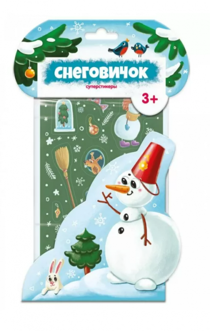 Новогодний набор наклеек «Снеговичок», 15x24см 40шт. MaLaMaLaMa