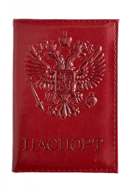 Обложка на паспорт WENZER OFFiCE, Паспорт орел 3Д гл, красный, эко кожа
