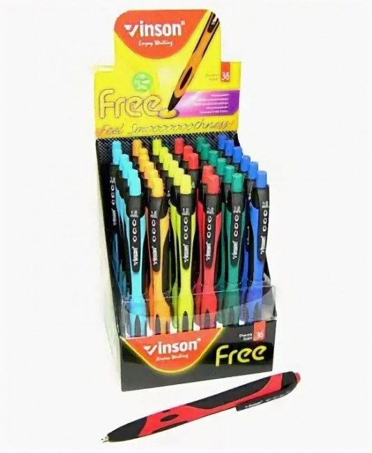 Ручка масляная 1,0мм Free (син) автоматическая, арт. 1008 VINSON/ CK-36/CC-280/ВМ-275/BW-439 (36/36/1440)