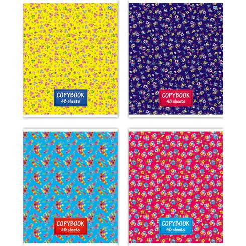 Тетрадь ученическая 48 л. в клетку "Цветочный ситец" (ассорти)(10/80) Тетрадь ученическая 48 л. в клетку "Цветочный ситец" (ассорти)(10/80)