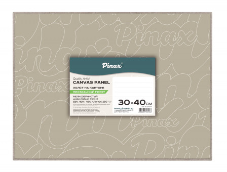 Холст на картоне прозрачный грунт 55%Хлопок / 45%Лён 280г/м2, 30х40см