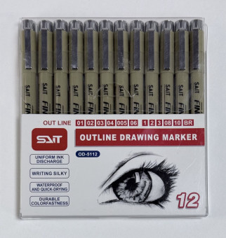 Набор линеров 12шт с клипом в упаковке ПВХ, OD-5112-12 (12)