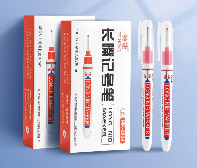 Маркер разметочный с удлинённым наконнечником 20мм, красный, MK-2024 (10) Маркер разметочный с удлинённым наконнечником 20мм, красный, MK-2024 (10)