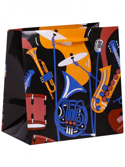 Пакет подарочный с глянцевой ламинацией (квадратный) 37x37x20 см (XL) Музыкальный, 157 г. ППК-7541