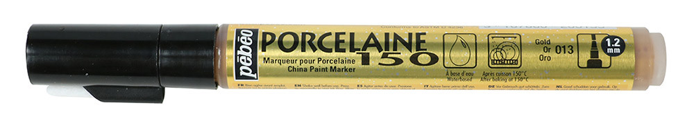 Маркер 1.2мм по керамике "Porcelaine 150" перо круглое, металлик под золото, PEBEO/20013 (6)