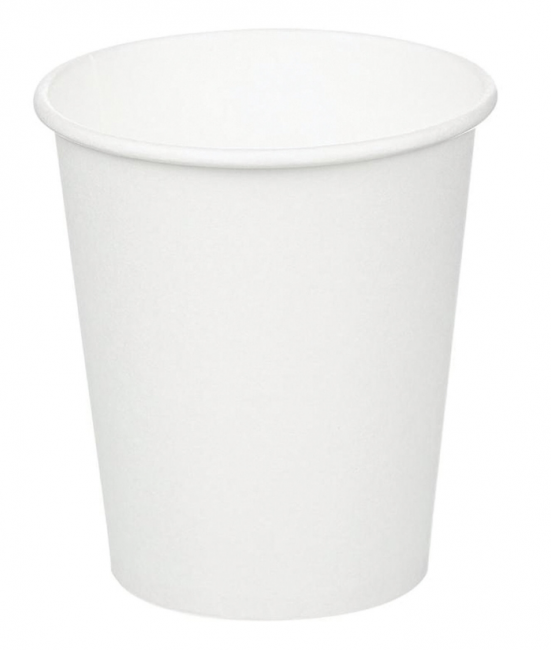 Стакан одноразовый 200 мл, 50 шт., бумажный однослойный, для холодного и горячего, БЕЛЫЙ, СКАНДИПАКК, -0000
