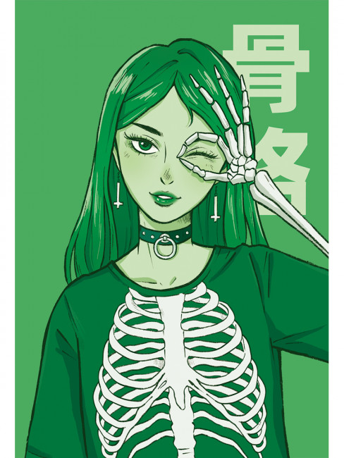 Точкабук anime "Девушка скелет". Формат: 135х190х10мм 96стр, Проф-Пресс
