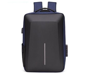 Рюкзак   RX-11 Черно-синий, 42*30*12см, текстиль/полиэстер, 1 отделение, 4 внутренних кармана, твердый корпус, в зип-пакете №8001 (1/20)