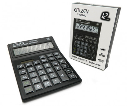 Калькулятор  CP-174 EITZEN Настольный, 12 разр 21х15х3см, черный, в к/кор IT-7912GC (1/30/60)