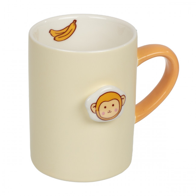 Кружка 350мл керамическая, №02 желтый/обезьянка, Lol&Pop/LLP-113 №02 Кружка 350мл керамическая, №02 желтый/обезьянка, Lol&Pop/LLP-113 №02