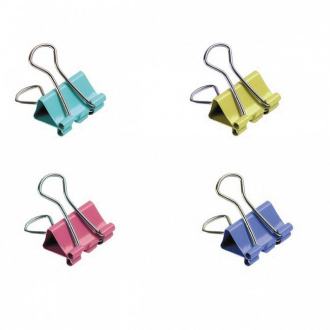Зажим для бумаг 19мм цветной (цена за 12 шт.) deVENTE/4131314