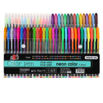 Набор гелевых ручек, 1,0мм 60цв ароматизированные, неоновые, ZUIXUA, HG6107-60
