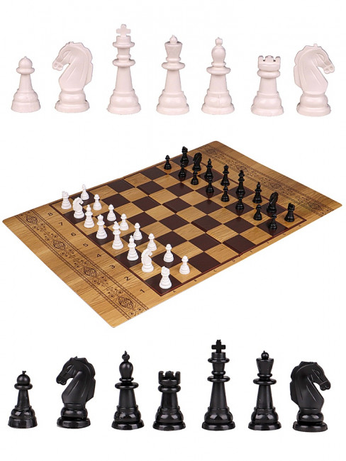 Настольная игра "Шахматы классические" в коробке + поле 22,5х30см, Рыжий Кот/ИН-0295