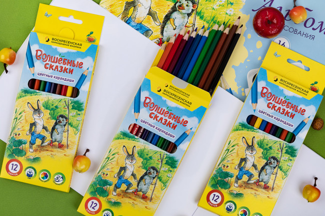Набор цветных карандашей 12цв "Волшебные сказки", заточенный, ВКФ/FP-CP-1012 (8)