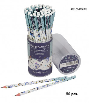 Карандаш 2мм НВ чернографитовый "HappyGraphix. Акулы", BV/21-0030/75 (50)