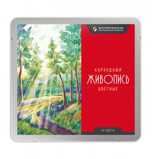 Набор цветных карандашей 24цв заточеные в метал. коробке "Живопись", ВКФ/JIV-CPM-1024 (2) Набор цветных карандашей 24цв заточеные в метал. коробке "Живопись", ВКФ/JIV-CPM-1024 (2)