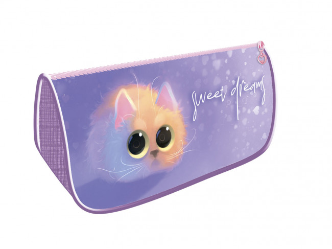Пенал-косметичка 220/105/65 объемный, на молнии "Сказочный котик 2023", Пчёлка/К-7 (12)