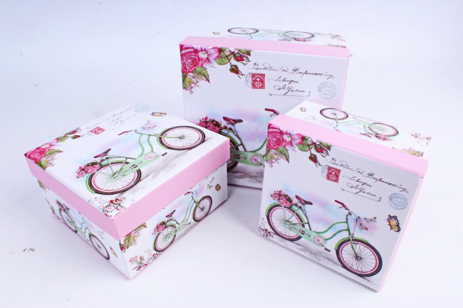 Набор коробок "Квадрат" Велосипеды 3 шт. SY2289-303