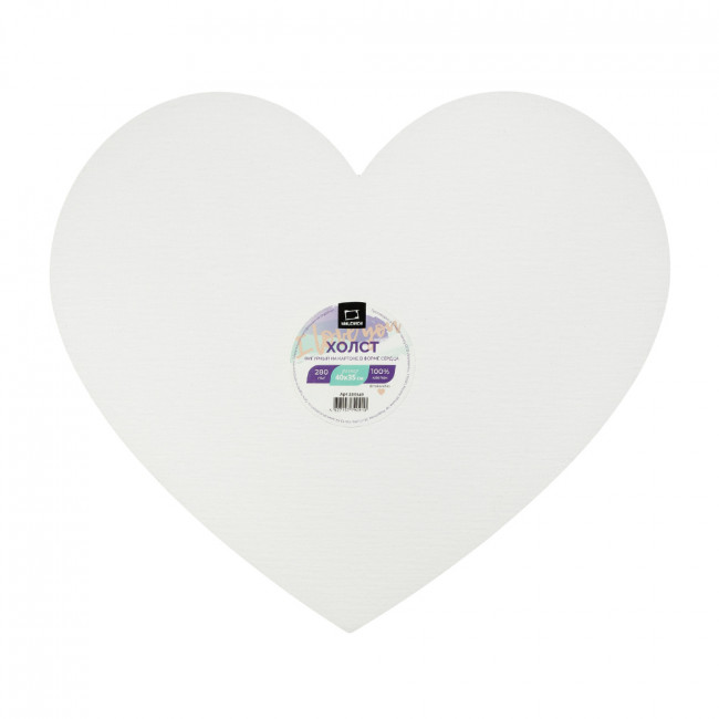 Холст на картоне Малевичъ в форме сердца, 40х35 см 220140 Холст на картоне Малевичъ в форме сердца, 40х35 см 220140