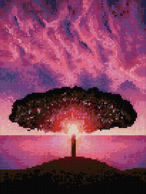 Алмазная мозаика 30*40 на подрамнике "Закатные лучи", полная выкладка, VA019
