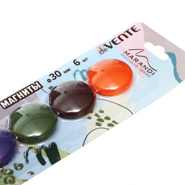 Магнит Ø 30 мм для доски офисной "Marandi", 6 шт, deVENTE