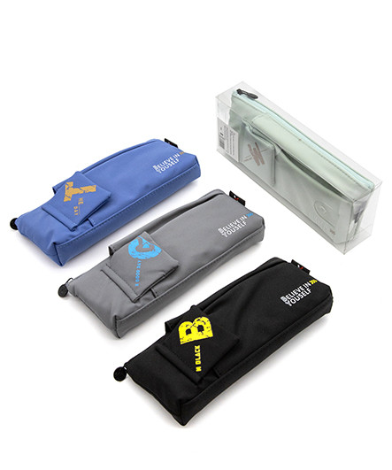 Пенал   CK-54 "Верь в себя" косметичка, текстиль, с дополнительным наружным карманом на липучке, цвета ассорти, в упаковке ПВХ (2/4/288)