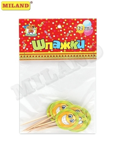Шпажки Смайл (12 шт) ШП-2188