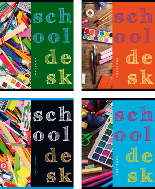 Тетрадь ученическая 48 л. в клетку "Школьная парта" (ассорти) (BG) (10/80)