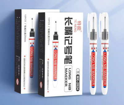 Маркер разметочный с удлинённым наконнечником 20мм, чёрный MK-2024 (10)