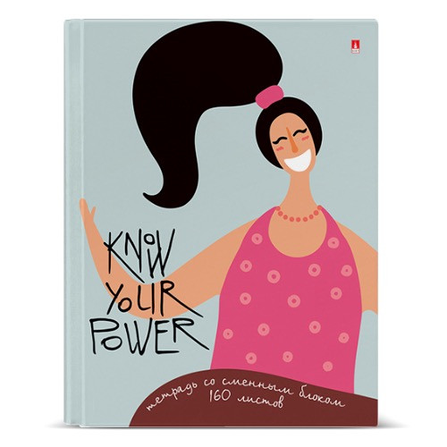 Тетрадь А5 160л клетка "Девушка-улыбка" со сменным блоком, на кольцах, BV/7-160-081/75 (16)