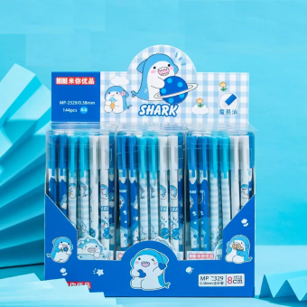 Ручка гелевая синяя 0,38мм Магистр "Shark", со стираемыми чернилами, MP-2329