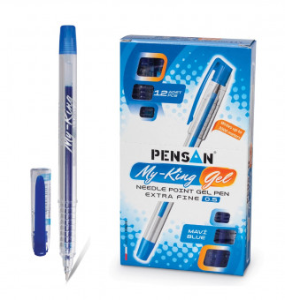 Ручка гелевая 0,5мм синяя "MY KING gel", металлический клип, PENSAN/6405/12-с (12) Ручка гелевая 0,5мм синяя "MY KING gel", металлический клип, PENSAN/6405/12-с (12)