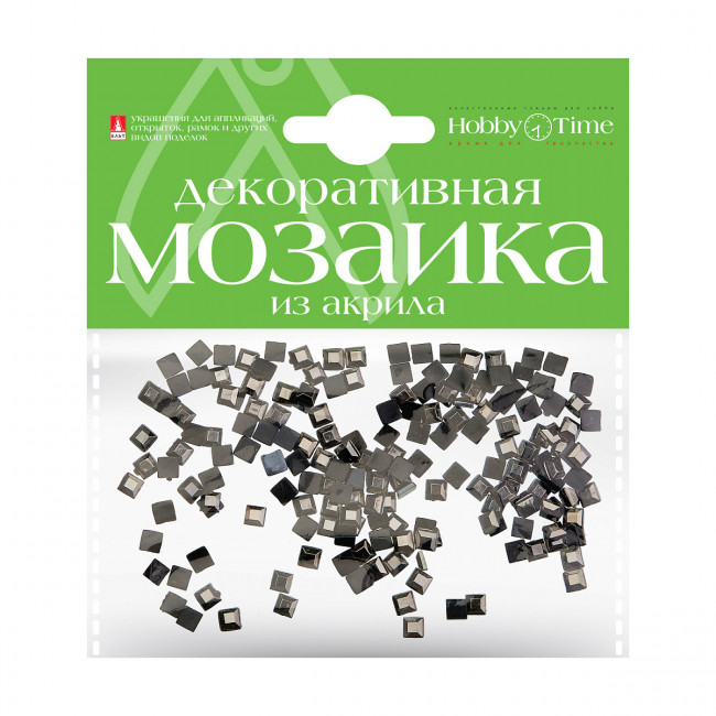 Мозаика 4х4мм декоративная из акрила, 200шт, черная, BV/2-335/02
