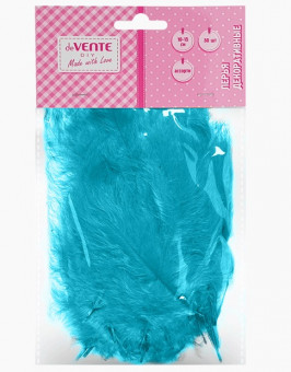 Перья декоративные10x15мм, 30шт натуральные индюшиные, бирюзовые цвета, deVENTE/8130106 Перья декоративные10x15мм, 30шт натуральные индюшиные, бирюзовые цвета, deVENTE/8130106