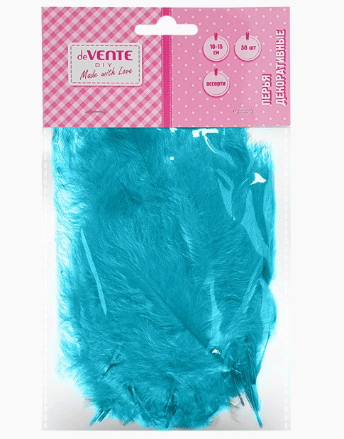 Перья декоративные10x15мм, 30шт натуральные индюшиные, бирюзовые цвета, deVENTE/8130106 Перья декоративные10x15мм, 30шт натуральные индюшиные, бирюзовые цвета, deVENTE/8130106