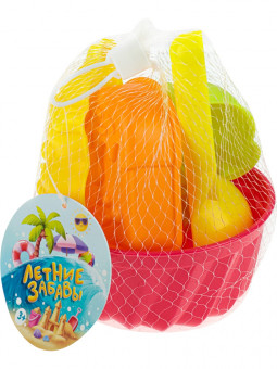 Песочный набор "Вкус лета", лопатка, 4 формочки, Рыжий Кот/ИК-0505