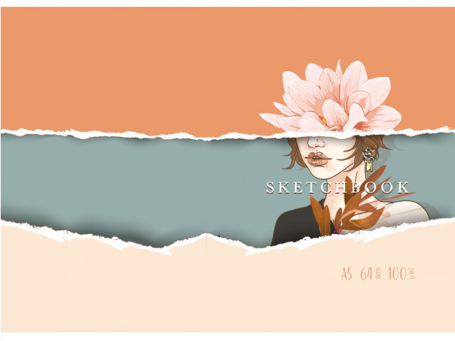 Скетчбук А5 Цветок (А5, 7БЦ, гл лам, 64л, 100г) C64-0880