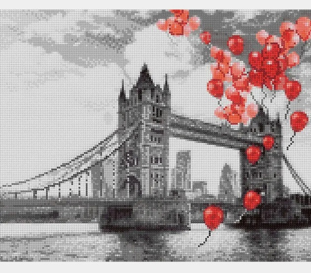 Алмазная мозаика 40*50 на подрамнике "Тауэрский мост", полная выкладка, ALM048