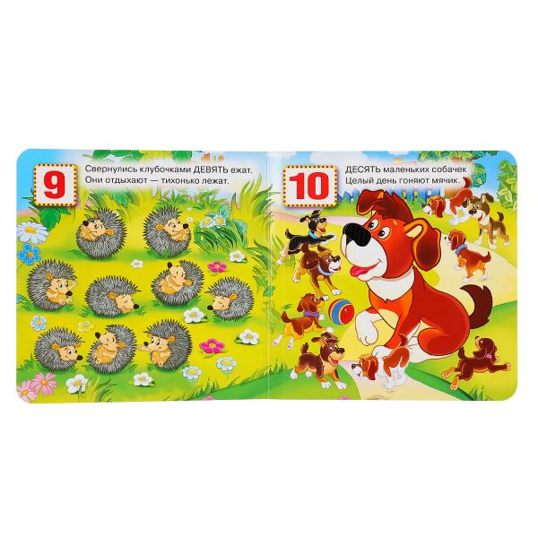 Книга с тактильными вставками «М. Дружинина. Весёлый счёт». Формат: 120х120мм 6стр, Умка