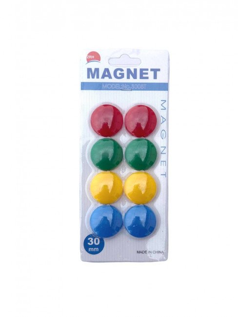 Магнит для досок 30 мм, 8шт, однотонный цвет, асс. BC1104