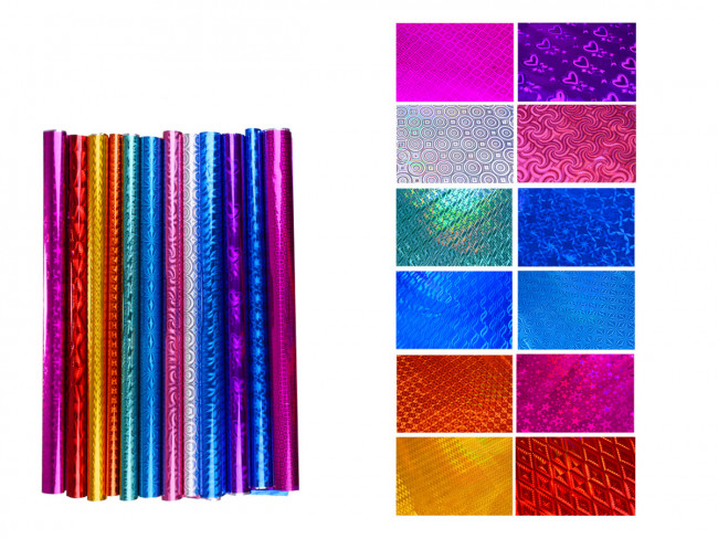 Бумага подарочная голографическая, 50х70 см, ассорти цветов, ОПП-упаковка