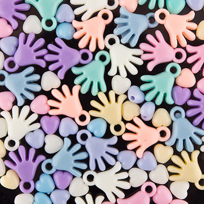 Набор бусин для рукоделия "Ассорти" 25 г №03 ладошки/сердечки, Hobbius (10)