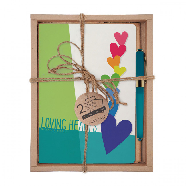 Подарочный набор: 2 тетради "Loving Hearts"+ ручка, цвет чернил синий, BV/7-40-001/75-3