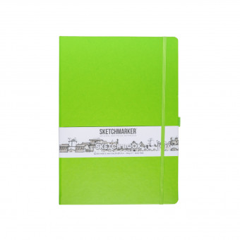 Блокнот для зарисовок 140г/кв.м 21*29.7см 80л, твердая обложка, зеленый луг, Sketchmarker/23143684SM